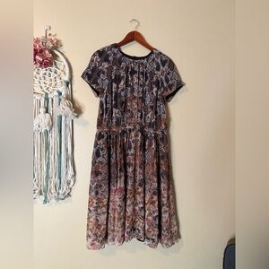 St John Silk Snake Floral Print Dress Size 10